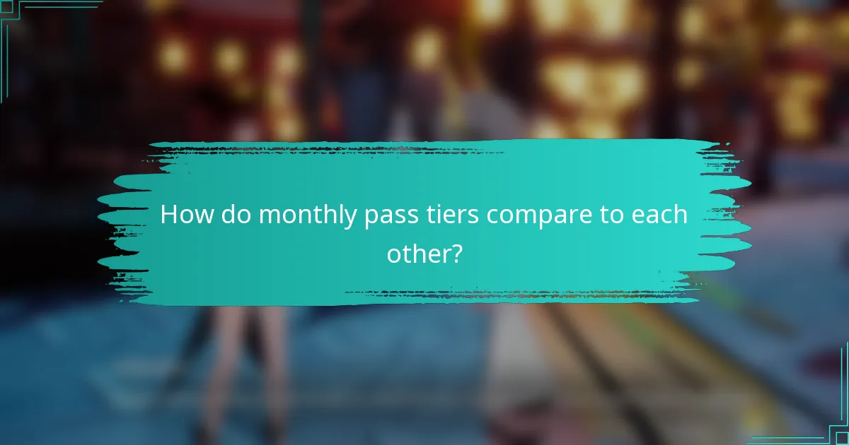 How do monthly pass tiers compare to each other?