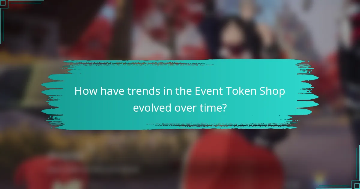 How have trends in the Event Token Shop evolved over time?
