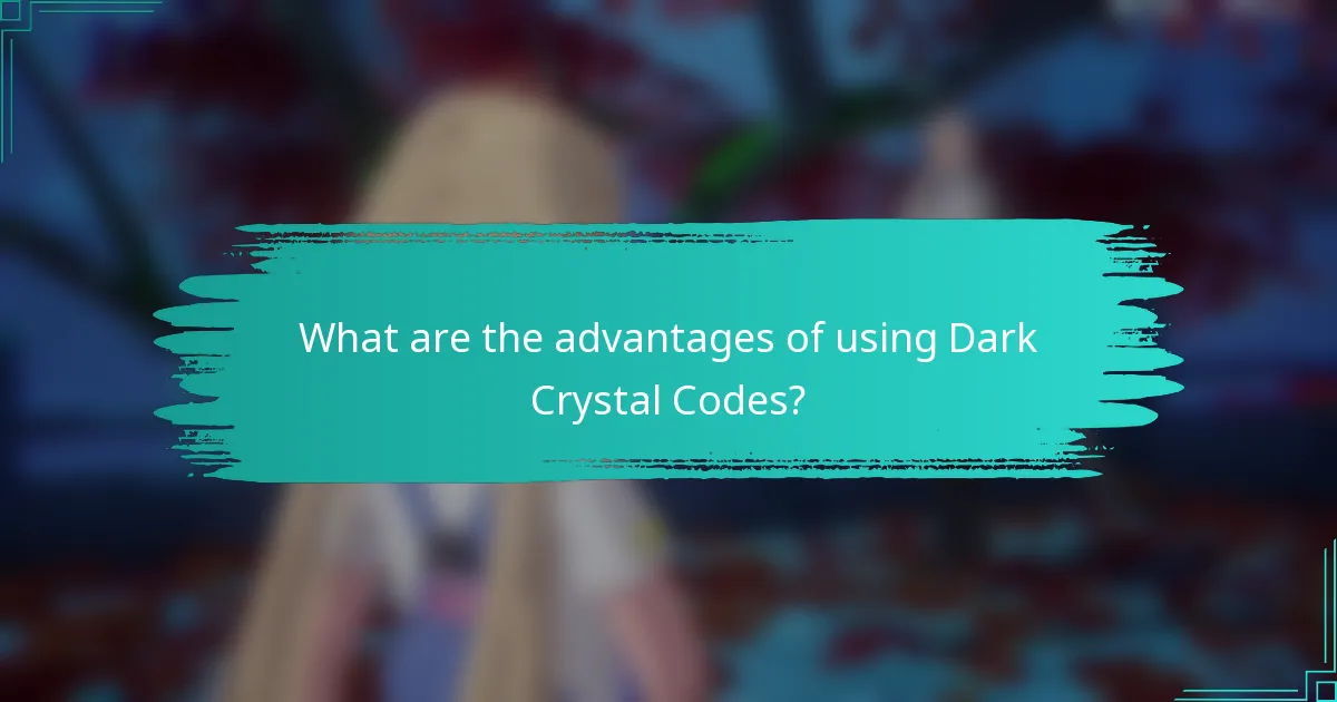What are the advantages of using Dark Crystal Codes?