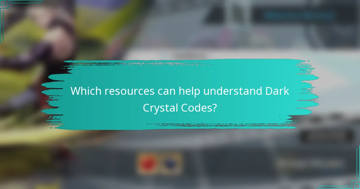 Which resources can help understand Dark Crystal Codes?